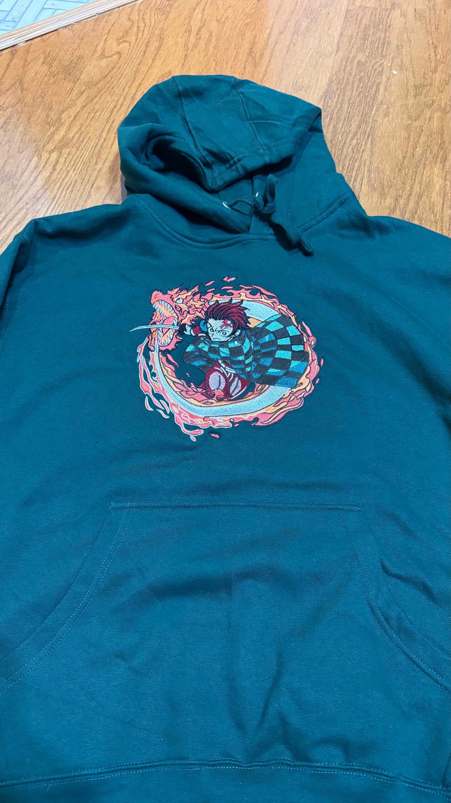 Demon Slayer “Hinokami” Embroidered Hoodie